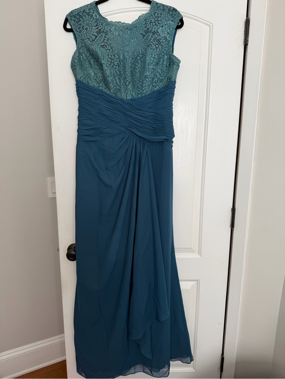 JJs House Teal Lace Bodice Maxi Dress